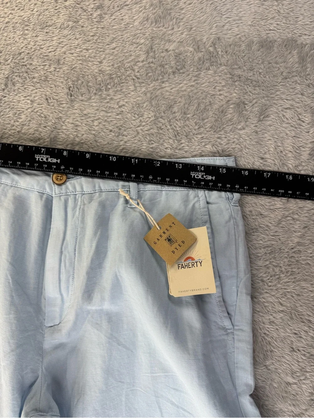 NWT Faherty Malibu Shorts Men’s 29 Light Blue Linen Cotton 9” Inseam